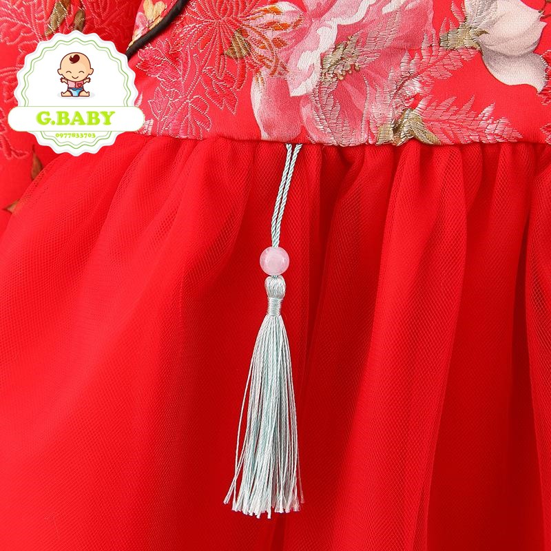 Váy Gấm Cổ Tàu Mẫu Mới Nhất Tết 2020 Hàng Quảng Châu Cao Cấp Cho Bé Yêu