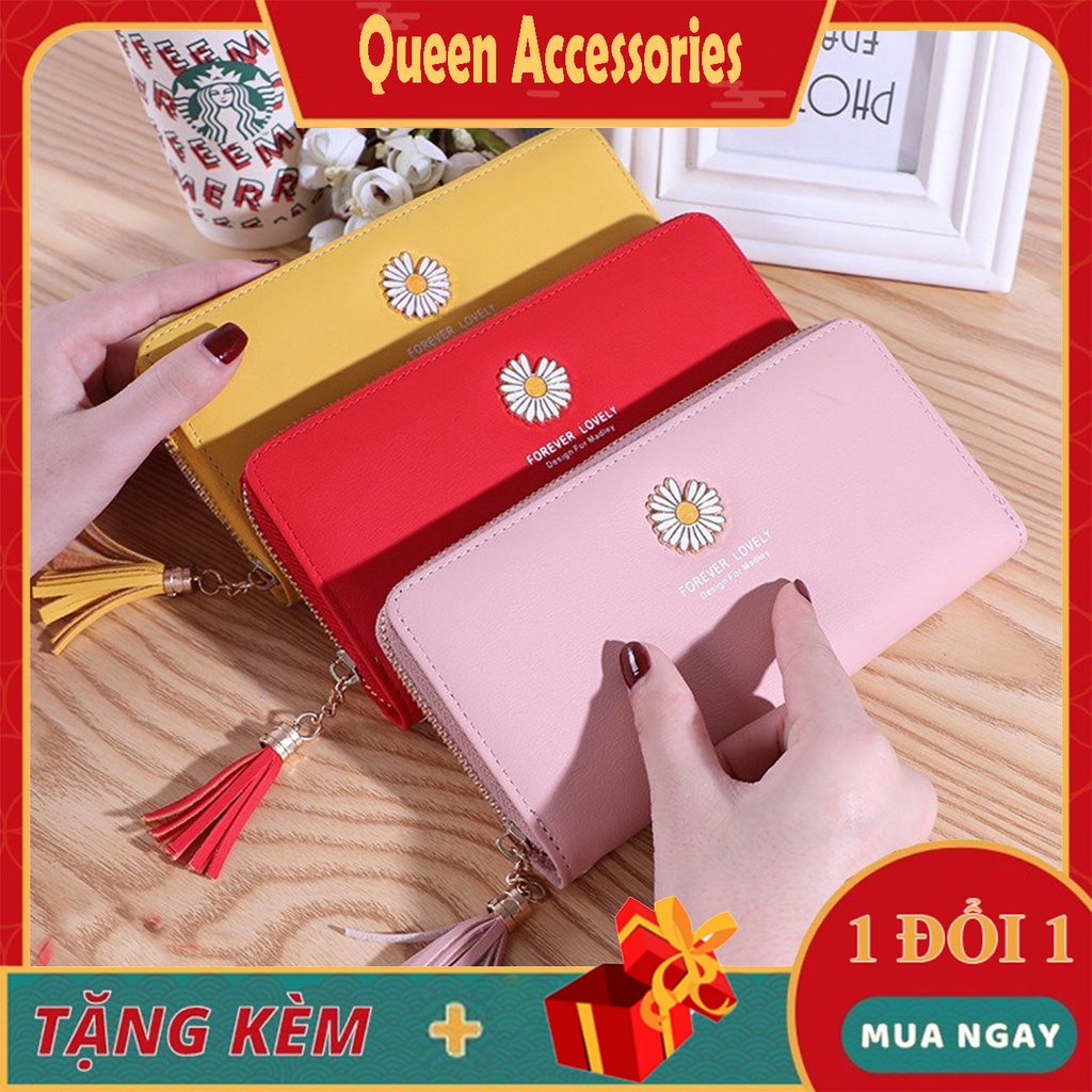 Ví Dài Nữ Cầm Tay Hot Trend Hoa Cúc - Phong Cách Hàn Quốc
