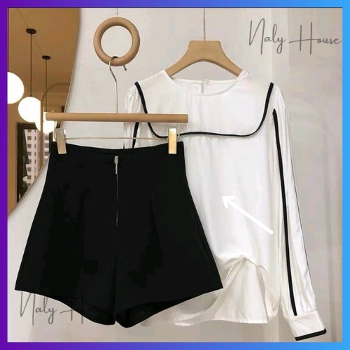 Quần short nữ cạp cao khoá đồng, Quần sooc nữ khóa trước Đen + Trắng + Nâu + Kem