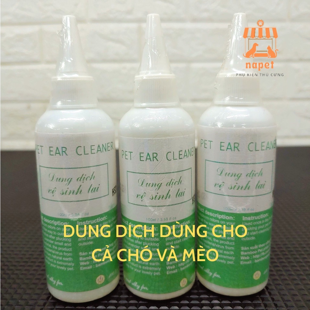 Dung dịch vệ sinh tai Chó Mèo 100ml Pet Ear Cleaner - Làm sạch tai Chó Mèo