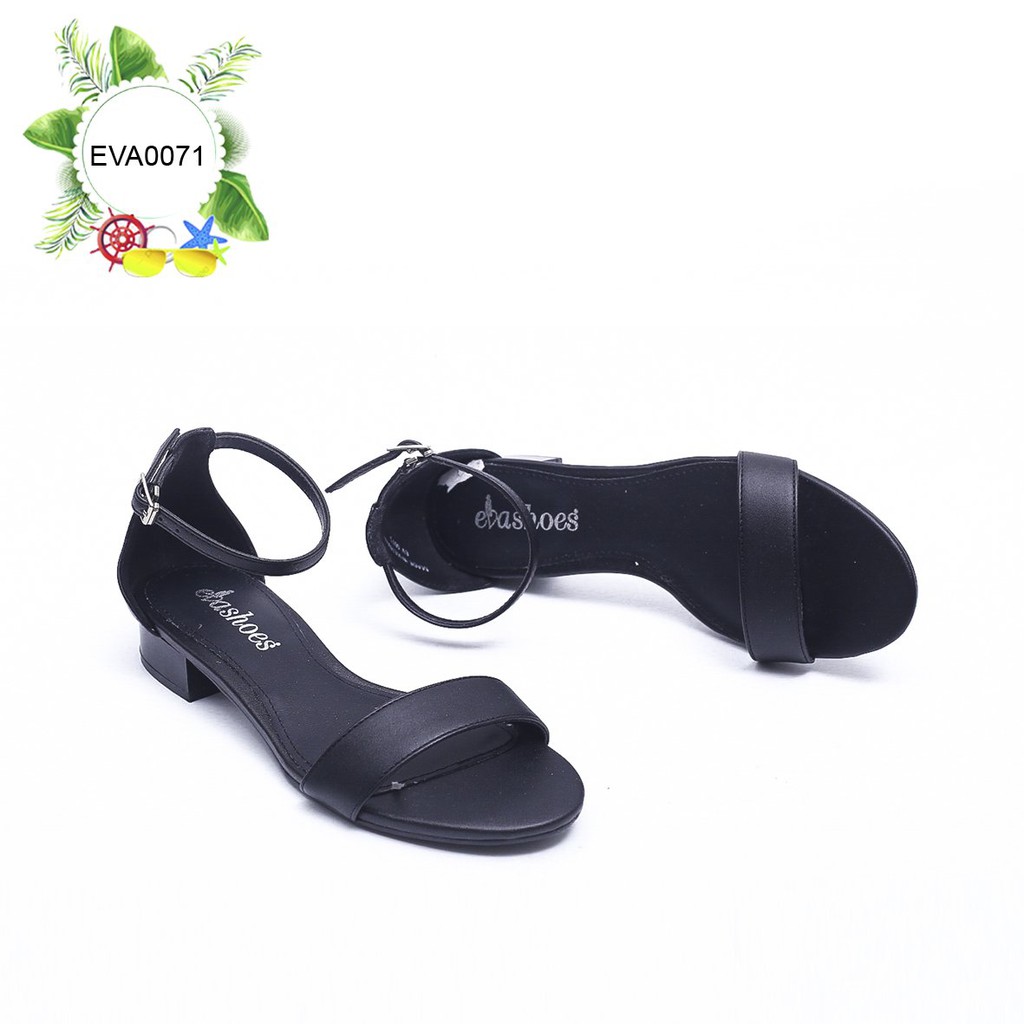 Dép Sandal Nữ Bít Gót Quai Ngang Bằng Da Cao Cấp Đế Thấp 2cm Evashoes - EVA0071