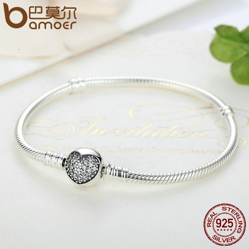 Vòng tay Bamoer PAS916 bằng bạc 925 17 - 20 cm cho nữ