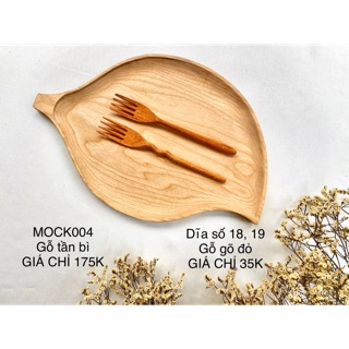 Khay gỗ hình lá trầu các size