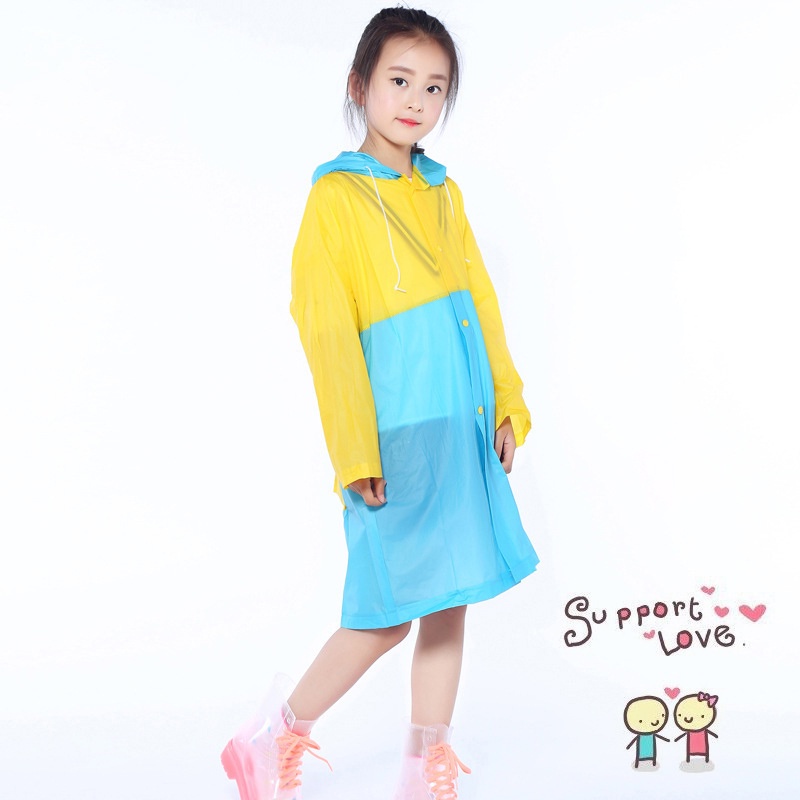 Áo Mưa PVC Dáng Dài Họa Tiết Hoạt Hình Xinh Xắn Dành Cho Bé