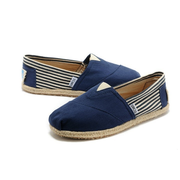 🎉PROMO🎉🍒💯 Toms Giày Lười Vải canvas 100% Kẻ Sọc Thời Trang Cho Nam Nữ
