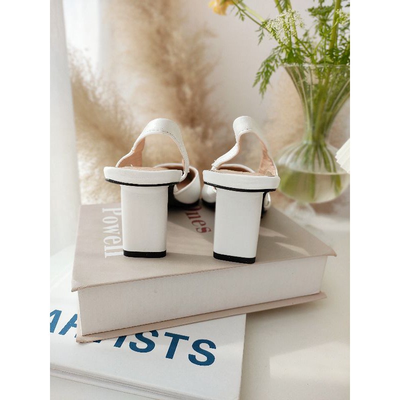 Giày cao gót Colee dáng slingback thời trang gót vuông 7cm