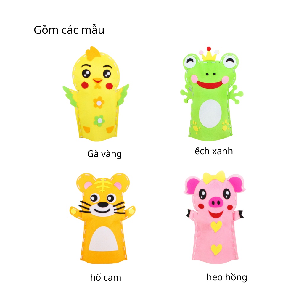 Nguyên liệu đầy đủ làm Con rối thú  bàn tay thủ công Melicaco