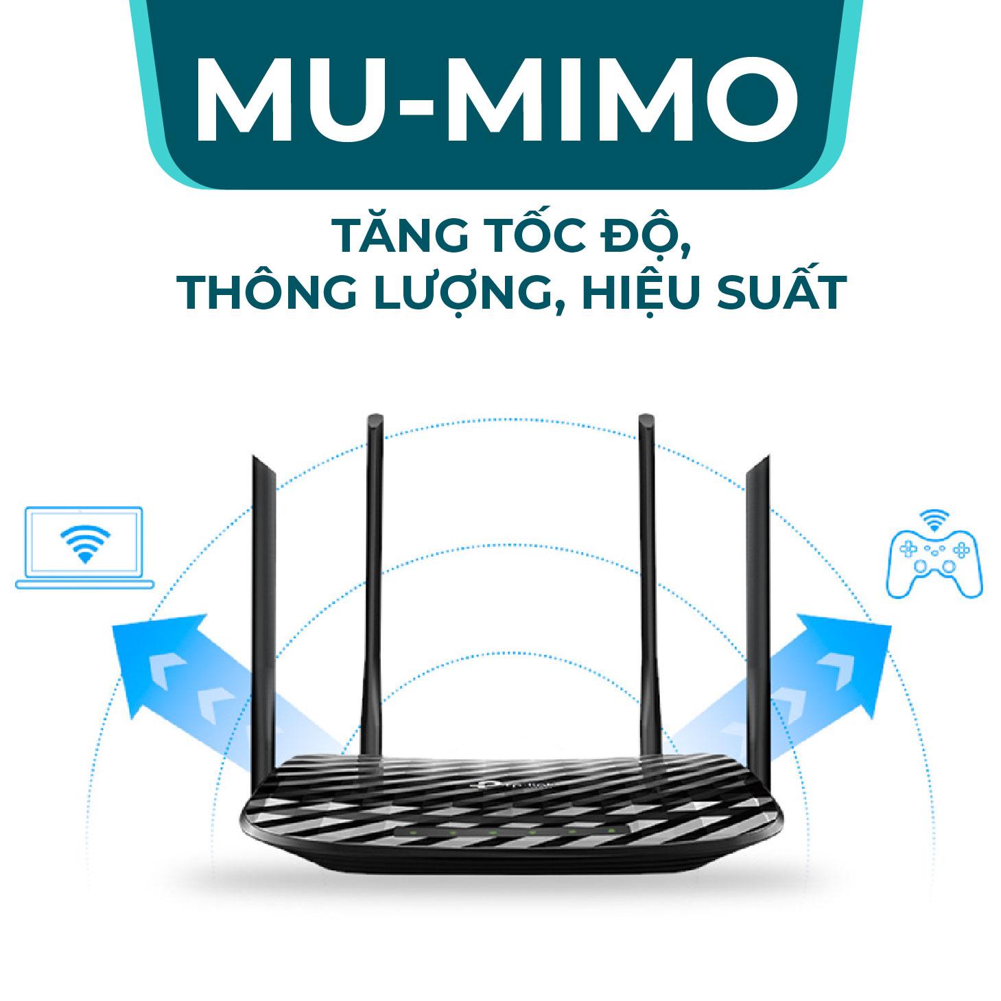 TP-Link Bộ phát wifi (Cuc phat wifi) Chuẩn AC 1200Mbps Archer C6 - Hãng phân phối chính thức