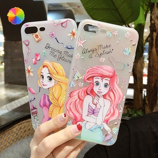 Mermaid Princess is suitable for Apple X mobile phone case Apple 6s frosted cover 7/8plus soft shell trendy girl cartoon MM