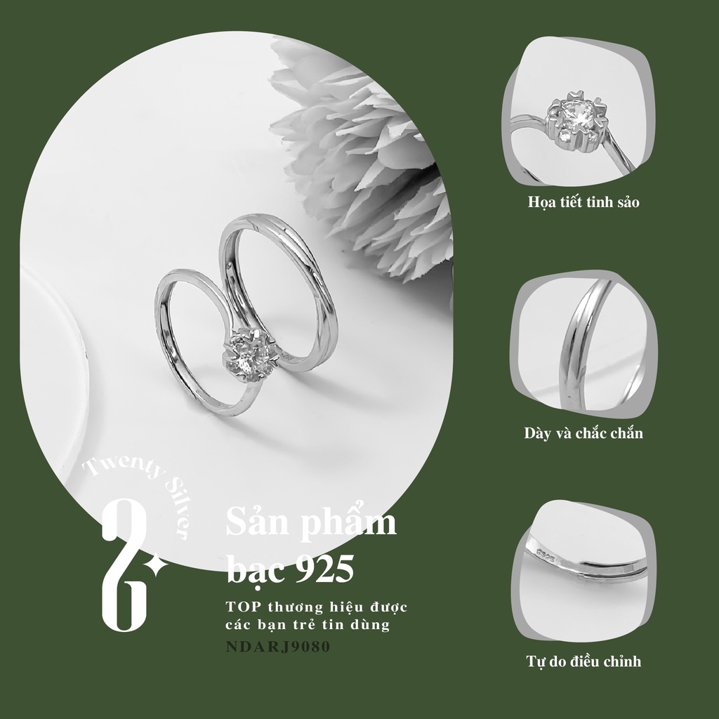 Nhẫn Đôi Bạc S925 Lovely Couple NDARJ9080. Nhẫn Đôi Bạc 20Silver