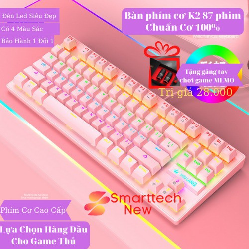 Bàn Phím Máy Tính, Bàn Phím Cơ Gaming K2 PRO Chơi Game Dùng Văn Phòng Đèn Led RGB 10 Chế Độ Khác Nhau