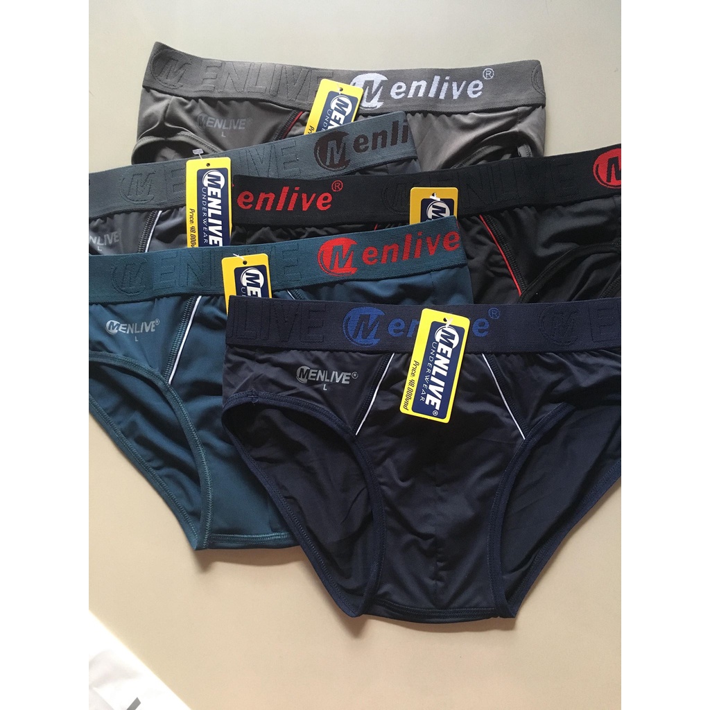 [06 Quần] Combo 06 Quần lót nam Menlive bản lớn chất thun lạnh cao cấp- co giản 4 chiều- kháng khuẩn - thấm hút mồ hôi