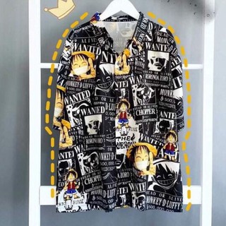 Áo sơ mi lụa One Piece Luffy Đảo Hải Tặc unisex