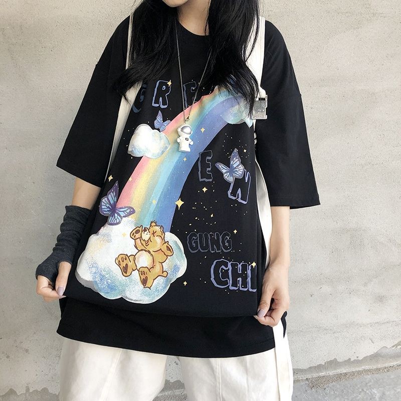 Áo thun tay lỡ nam nữ, áo phông unisex form rộng chất cotton mát mịn thấm hút mồ hôi in hình Doremon | BigBuy360 - bigbuy360.vn