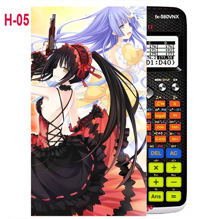 Decal Máy tính CASIO fx570, fx580...anime Date a Live nhân vật Kurumi