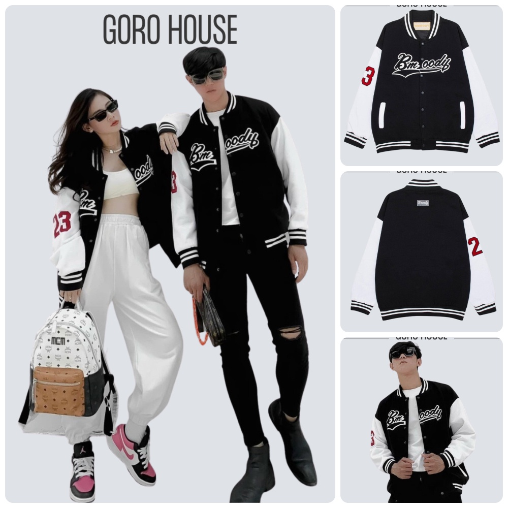 Áo khoác bomber form rộng unisex phong cách bóng chày năng động trẻ trung B08PI