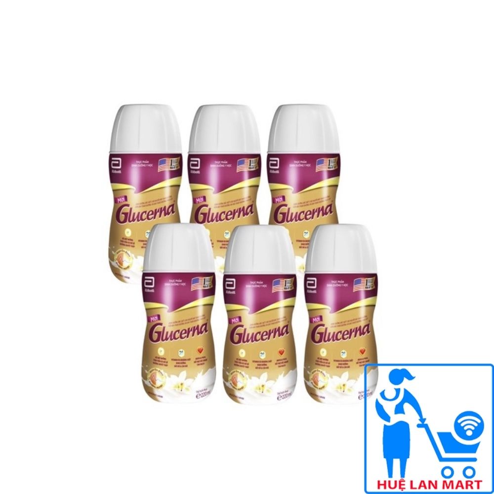 [CHÍNH HÃNG] Sữa Bột Pha Sẵn Abbott Glucerna Hương Vani Lốc 6 Chai x 220ml Kiểm Soát Đường Huyết