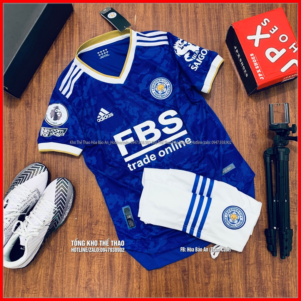 Quần Áo Đá Banh Đẹp/ Áo Bóng Đá Leicester city màu xanh Vải gai thái cao cấp mùa 2022