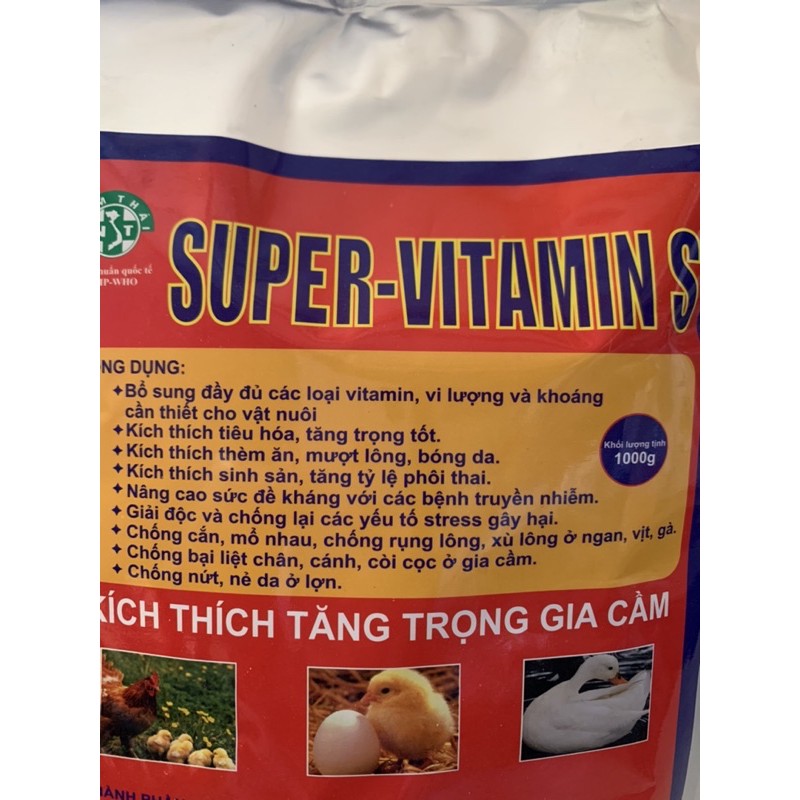 1 kg SUPER VITAMIN S -bổ sung vitamin, khoáng chất cho gà, vịt, ngan, chim cút