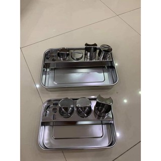 Khay inox 4 ống đựng dụng cụ spa