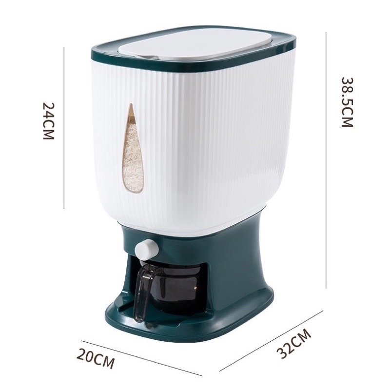 THÙNG GẠO THÔNG MINH MẪU MỚI DUNG TÍCH 10kg SIÊU SANG TIỆN DỤNG