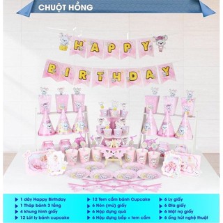 Set mega để bàn trang trí sinh Nhật chủ đề bé tuổi heo,chuột