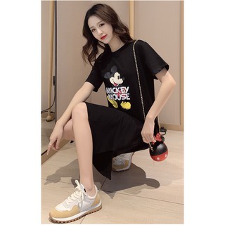 Đầm suông cotton Mickey Mouse đa phong cách TTSLA0177