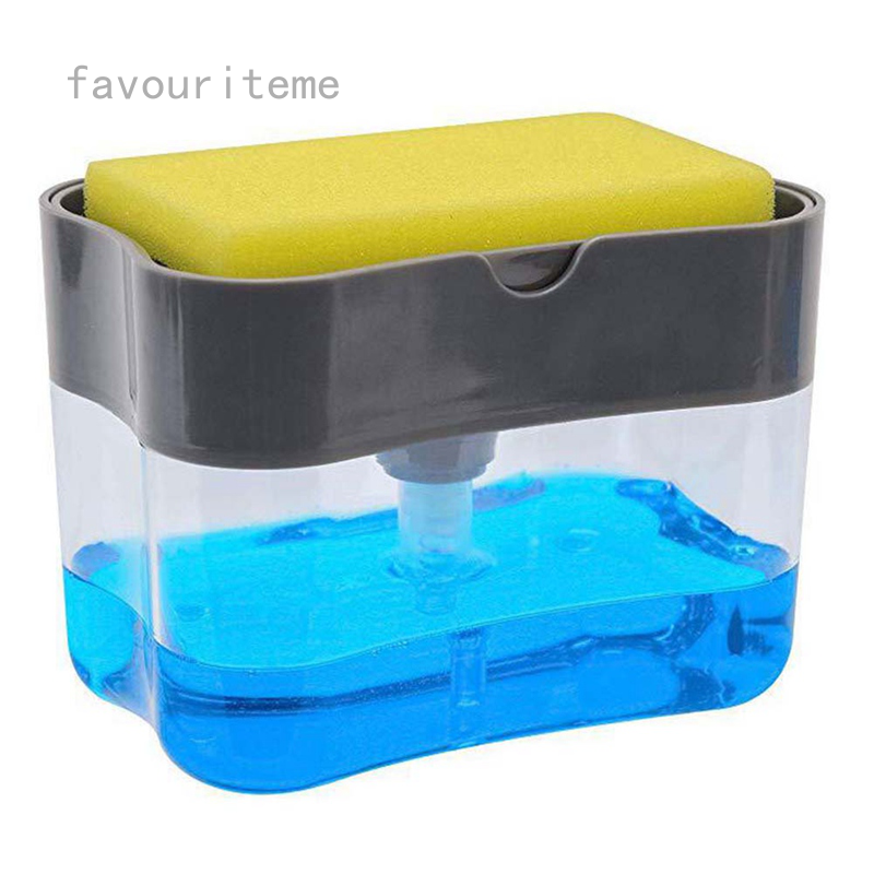 Kitchen Tray Sponge Holder Soap Dispenser Manual Soap Dispenser Hand Sanitizer Container