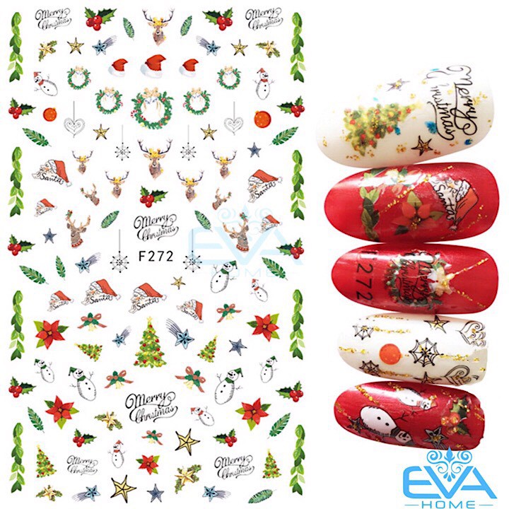 Miếng Dán Móng Tay 3D Nail Sticker Tráng Trí Noel Giáng Sinh F272