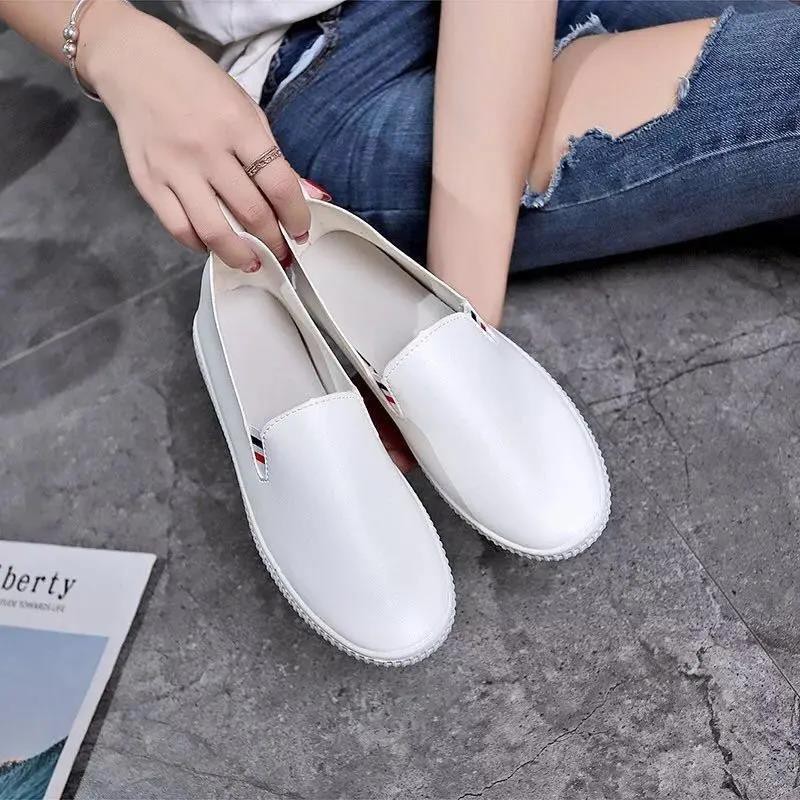 Breathable Light Shoes New Summer Comfortable Leather Shoes for Women 1pair