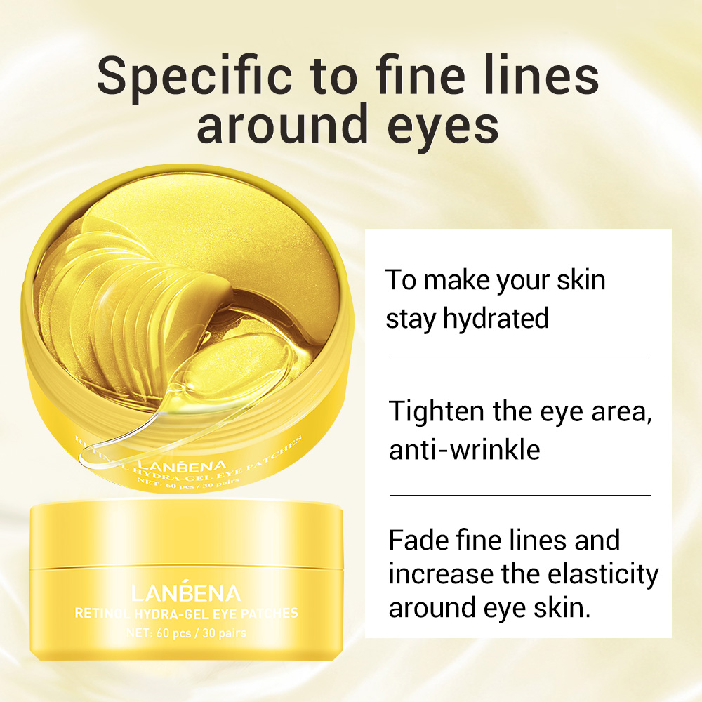 Mặt nạ mắt LANBENA dưỡng ẩm thành phần Vitamin C/retinol/hyaluronic axit/ngọc trai đen cao cấp 80g