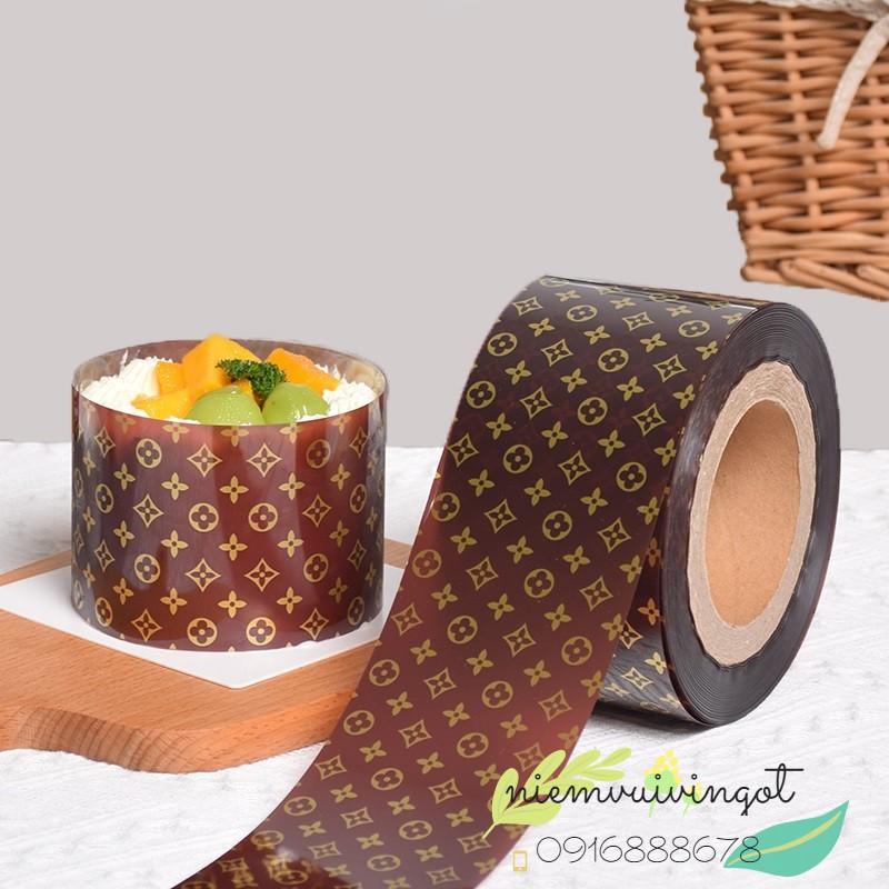 Cuộn Bọc Viền Bánh Lạnh, Bánh Kem, Bánh Sinh Nhật, Bánh Mousse - LV Nâu (8cm - 1kg)