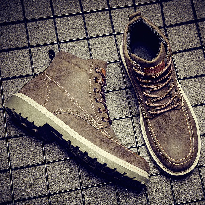 Giày Boots cao cổ nam da bò cao cấp đế khâu chắc trắn cực bền fashion phong cách đường phố Hàn Quốc siêu Hot NB-36 | BigBuy360 - bigbuy360.vn