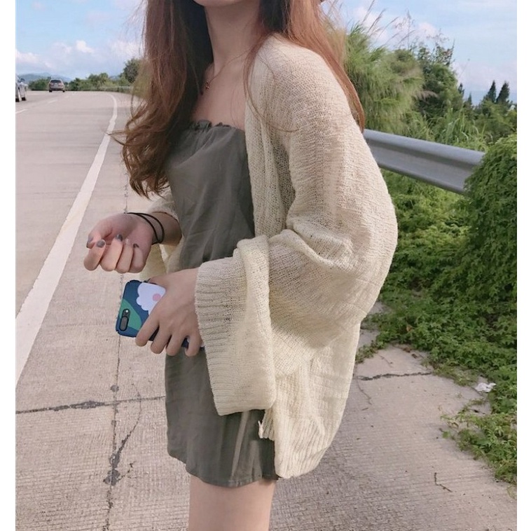 🌵Áo Khoác Len Tay Loa Dài Dáng Rộng, Khoác Len Mỏng - TV-Fashion