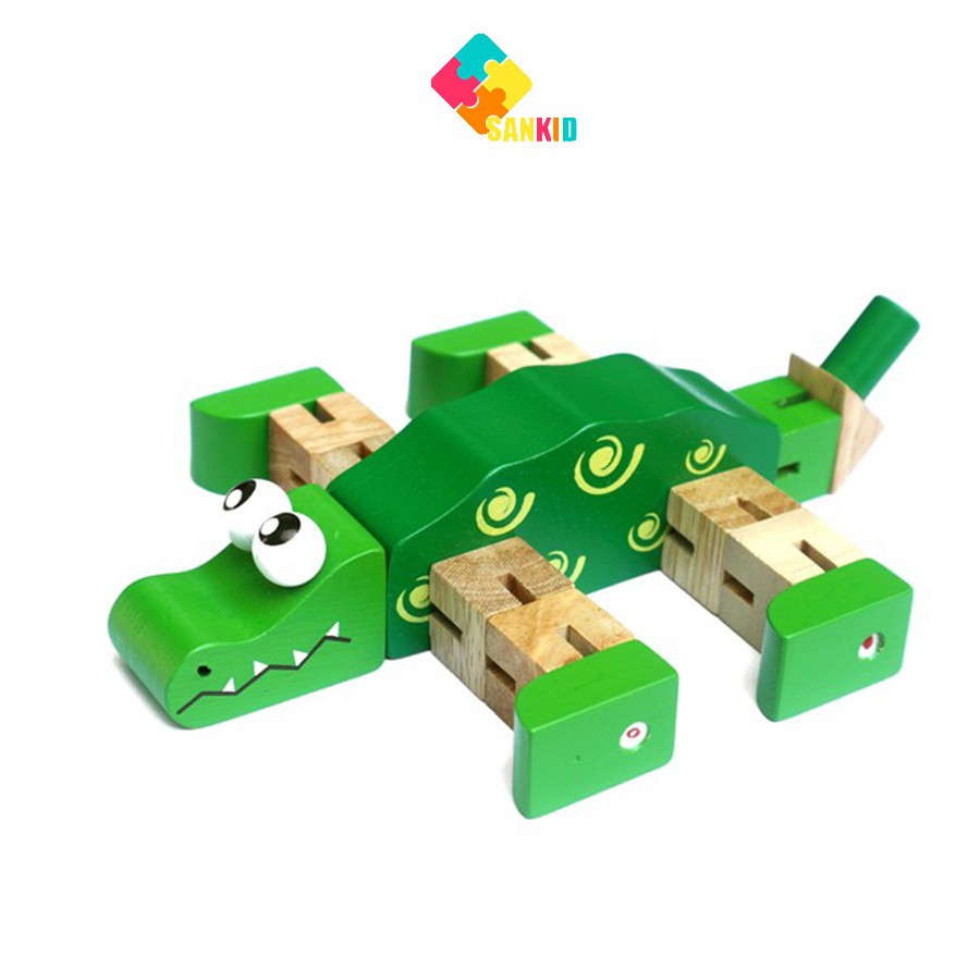 Cá sấu luồn thun - Đồ chơi gỗ Winwintoys