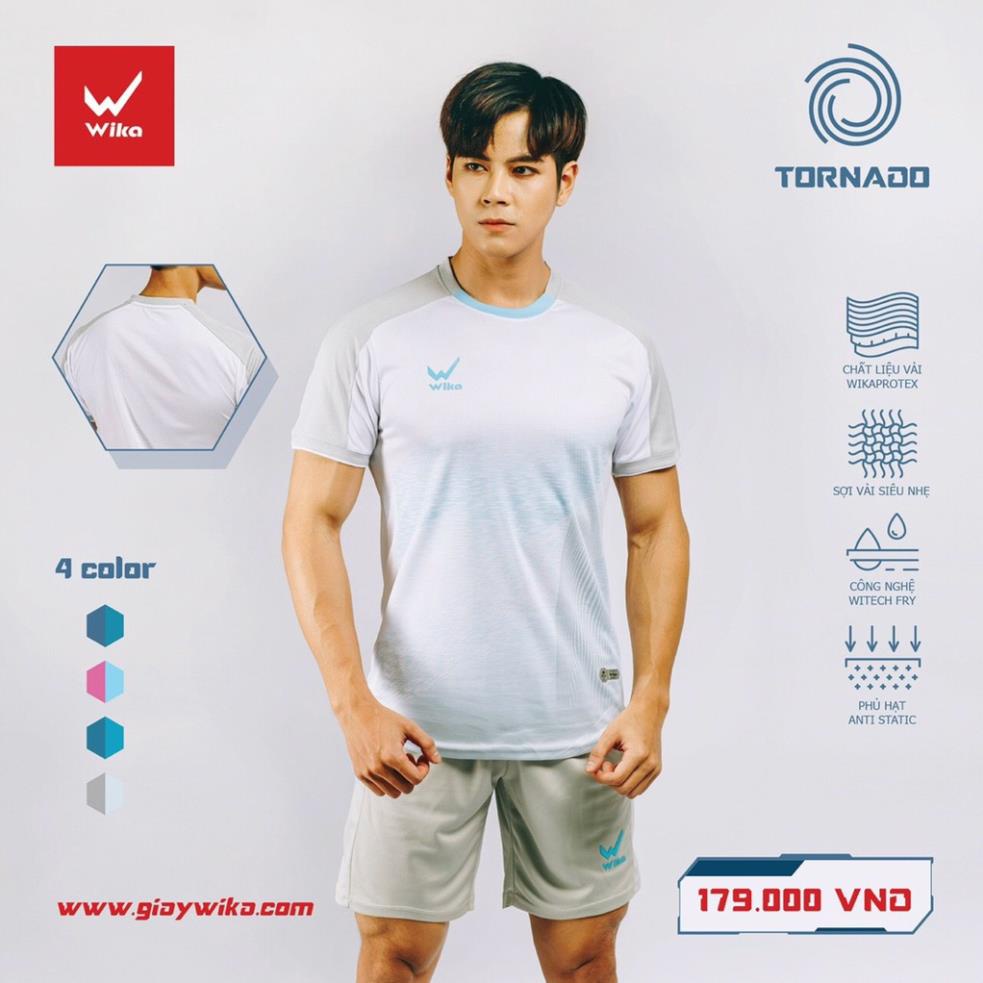 Áo Đá Bóng Wika Tornado Đồ Đá Banh Không Logo Thun Mè Cao Cấp In Chuyển Nhiệt 4d Tinh Tế Đường Vân Lốc Xoáy