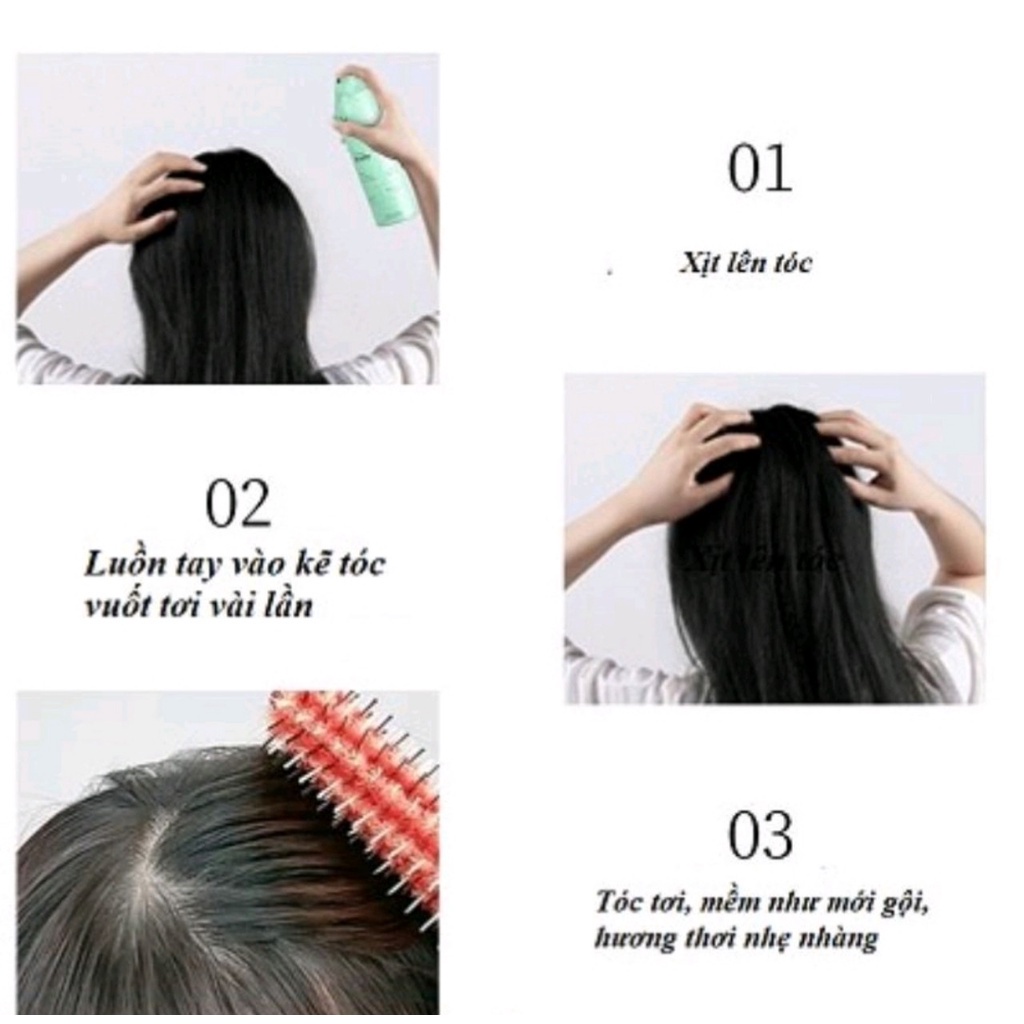 Xịt Gội Đầu Khô 3 Tầng Hương Thơm Siêu Hot Nội Địa Trung, Giúp Tóc Khô Ráo, Bồng Bềnh Kéo Dài 8 Tiếng