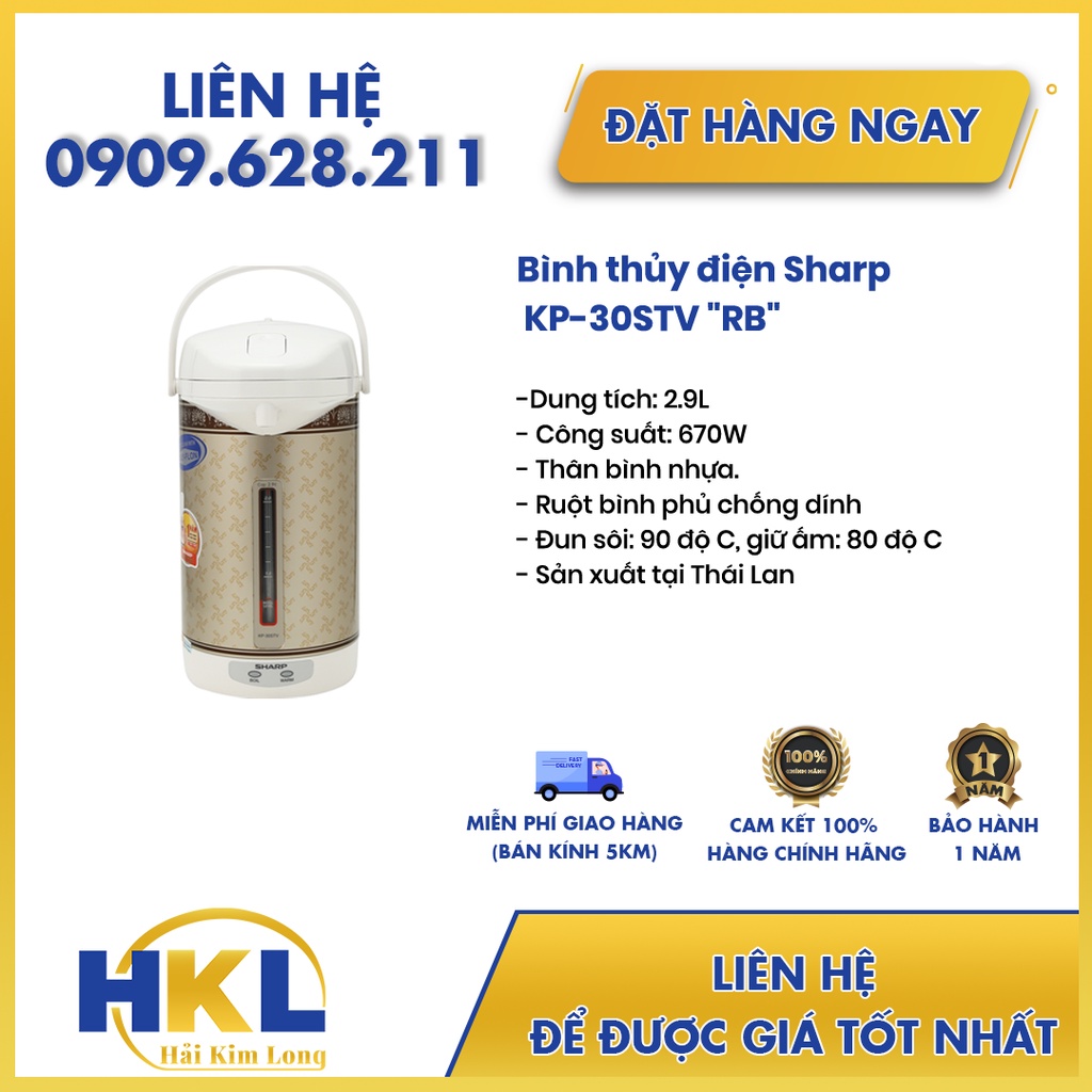Bình thủy điện Sharp KP-30STV &quot;RB&quot;