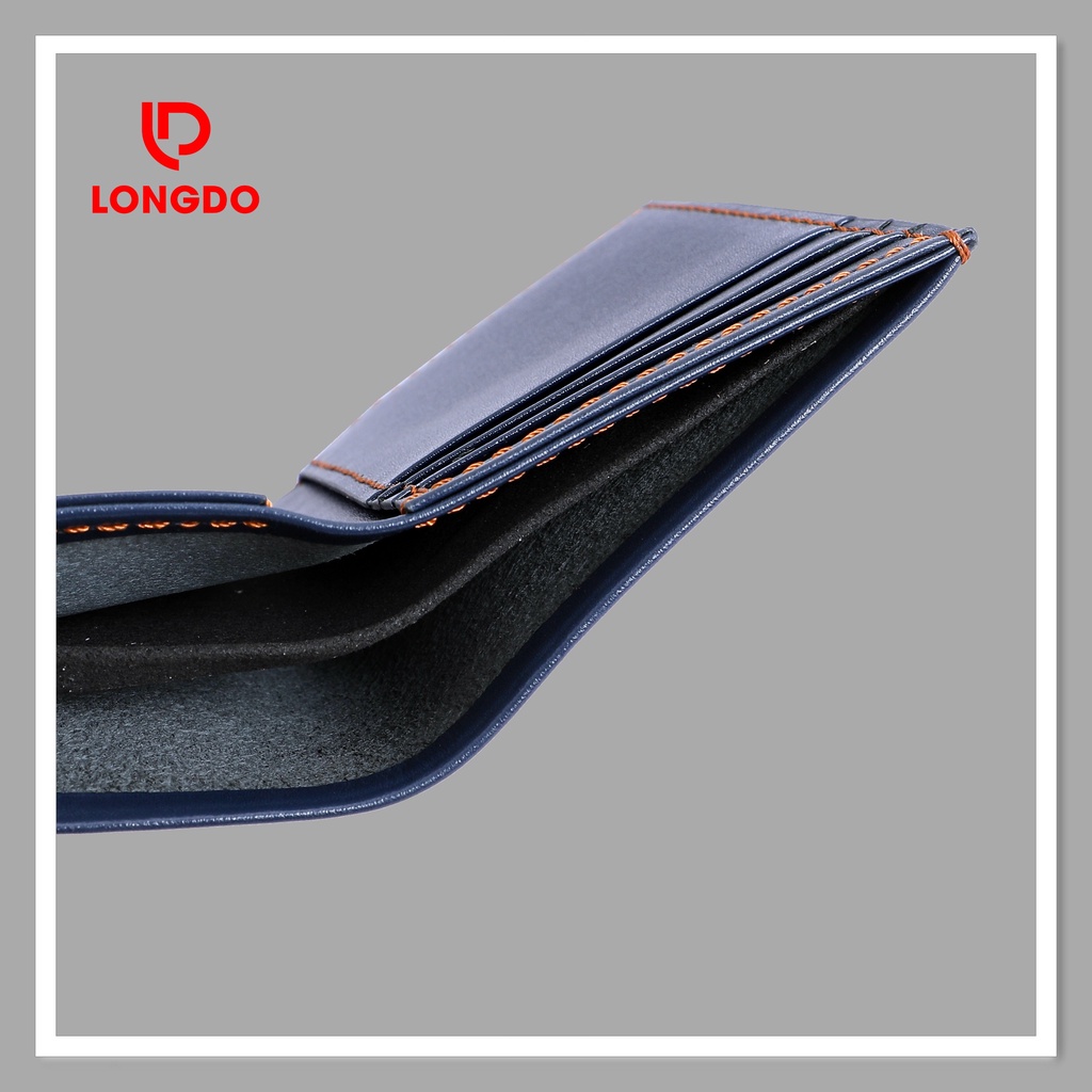 Ví da cao cấp - Cam kết da bò thật 100% - Ví đứng - Hàng chính hãng thương hiệu Longdo Leather - BD01