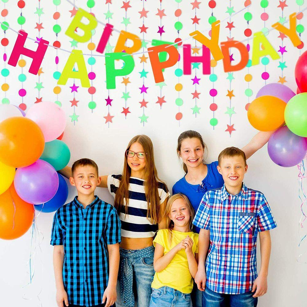 Dây Giấy Dạ Quang Treo Trang Trí Tiệc Cưới DIY