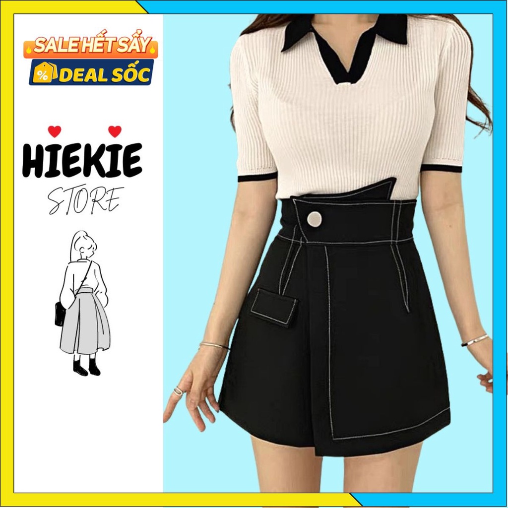 [SIÊU HOT] Quần Giả Chân Váy Chữ A Lệch Tà Cạp Cao Chỉ Nổi Xinh Xắn Hàn Quốc Ulzzang HIEKIE | BigBuy360 - bigbuy360.vn
