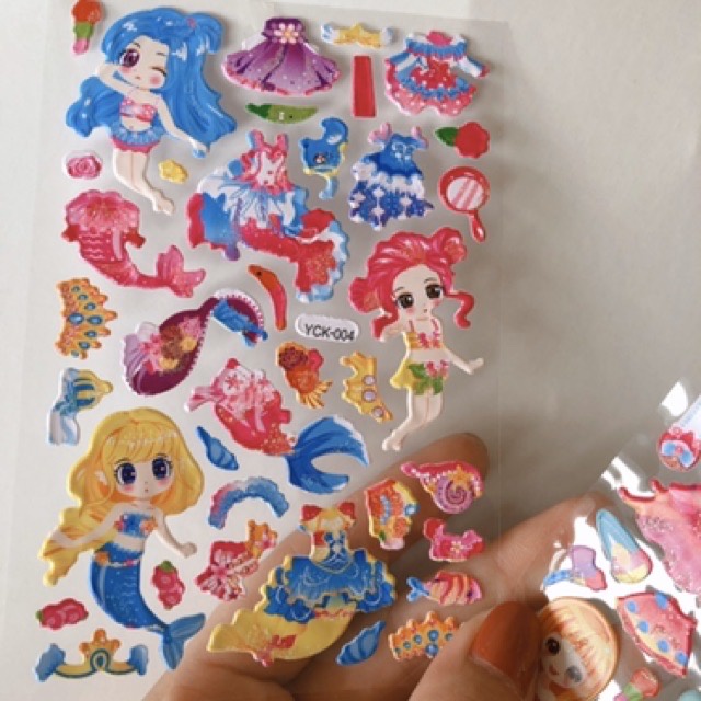 Hình dán 3D thời trang búp bê, công chúa cho bé gái_Sticker 3D