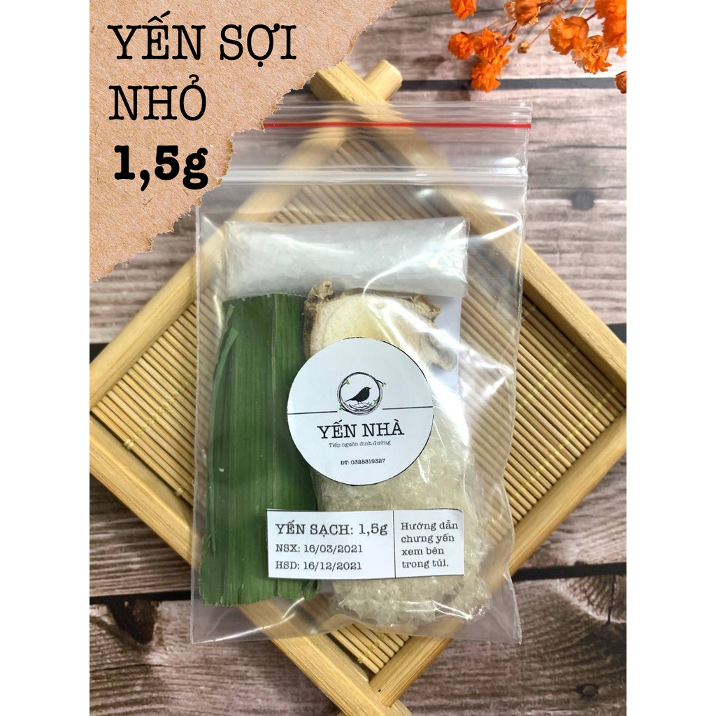 Yến sào gừng lá dứa yến sợi nhỏ (vị cay gừng giúp hấp thụ yến tốt hơn)