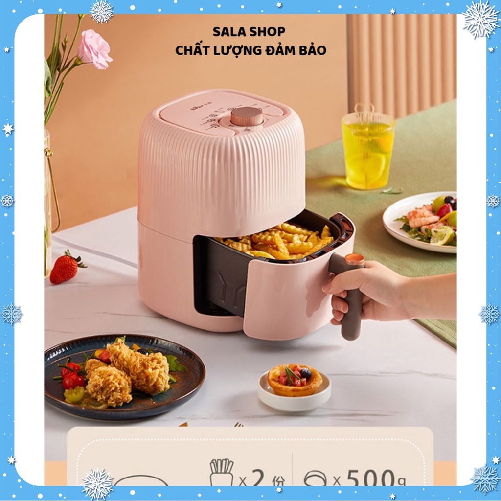 Nồi chiên không dầu Bear QZG-A14U1, 2 L, chính hãng, dùng để nướng thịt, nướng bánh mì, quay thực phẩm, nồi chiên điện