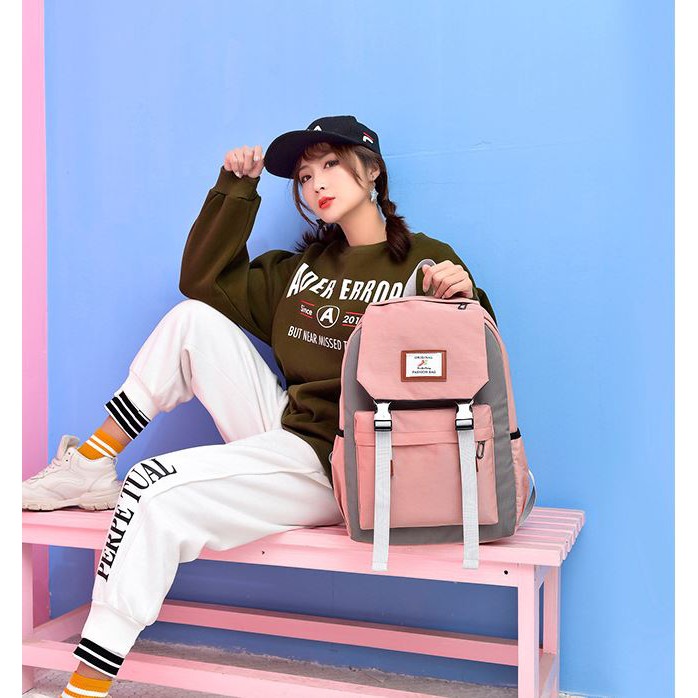 balo ulzzang nữ loại to thời trang, ba lô nữ đi học, đi du lịch L10
