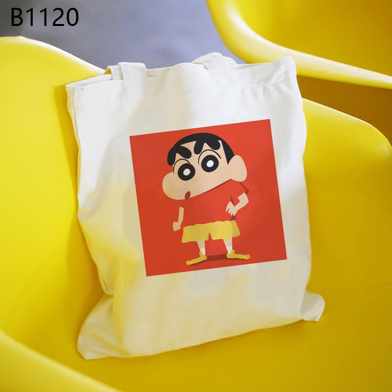 Túi Xách Vải canvas In Hình shin Cậu Bé Bút Chì Dễ Thương