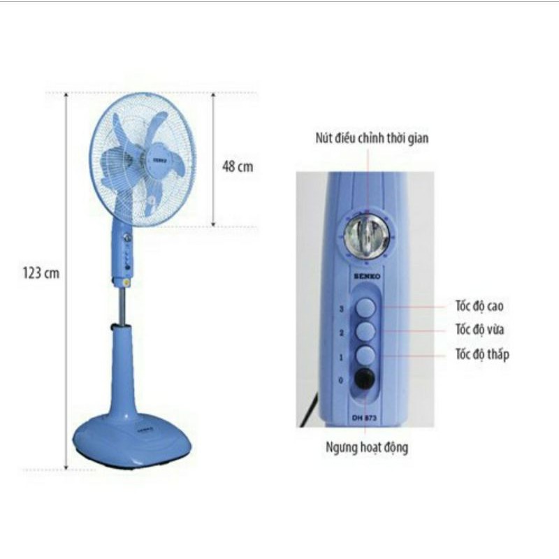 Quạt Đứng Senko có Hẹn Giờ DH1600 Bảo Hành 24 Tháng - Yoboshop