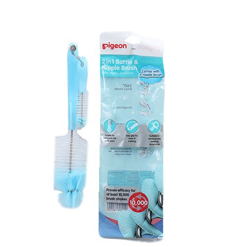 Cây súc rửa bình sữa và núm ty Pigeon 2 trong 1