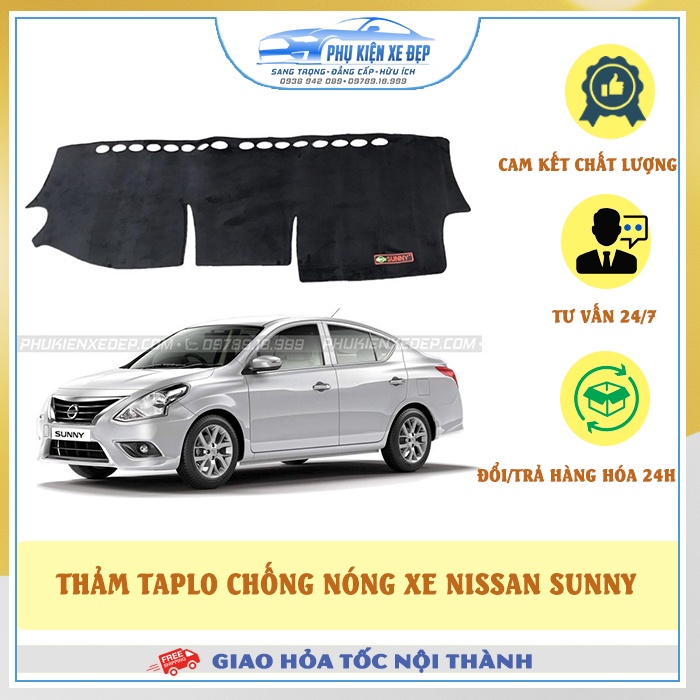 Thảm taplo ô tô lông cừu HÀNG LOẠI I xe Nissan Sunny MỚI NHẤT chống nóng có 3 lớp chống trượt