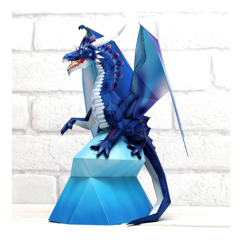 Mô hình giấy động vật Rồng Blue Dragon